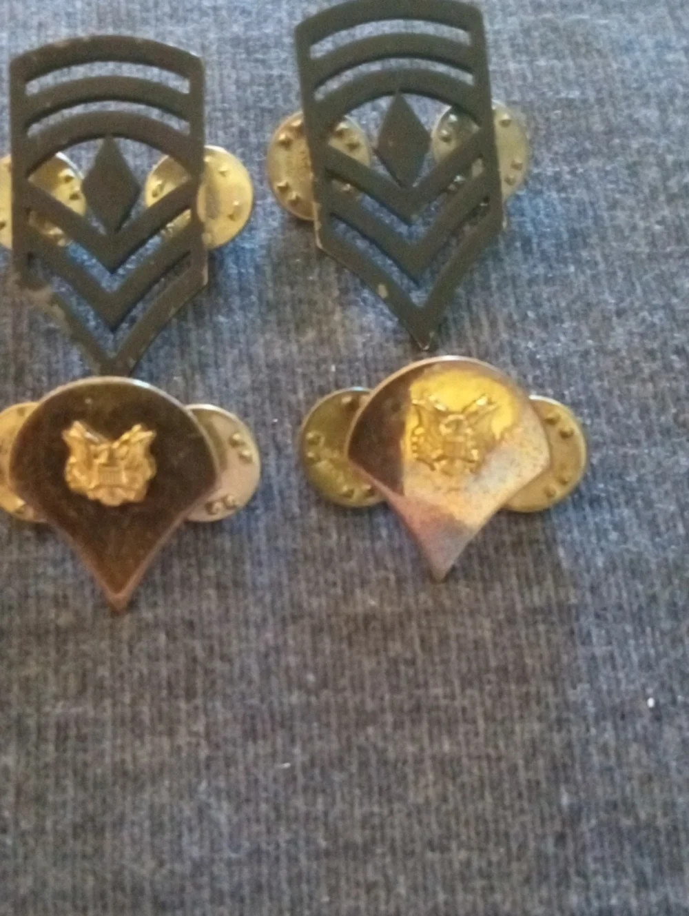 LOT: Vintage US Army Subdued Rank Insignia Pins Vietnam Era